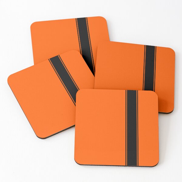 Item preview, Racing Stripe - Black on Hazard Orange designed and sold by ubiquitoid.