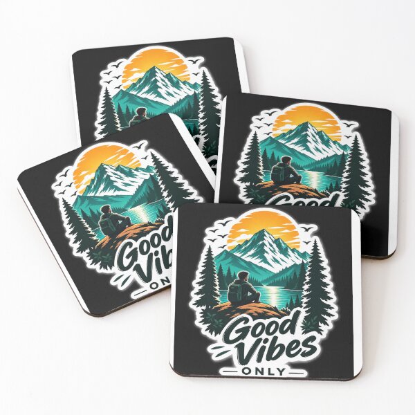 Item preview, Good Vibes Only Mountain Lake Adventure Sticker – Hiking Nature Travel Design designed and sold by DaisyInStudio44.