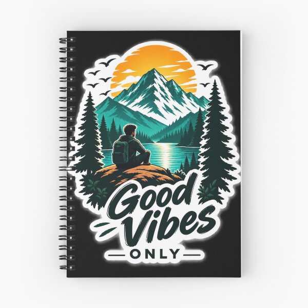 Item preview, Good Vibes Only Mountain Lake Adventure Sticker – Hiking Nature Travel Design designed and sold by DaisyInStudio44.