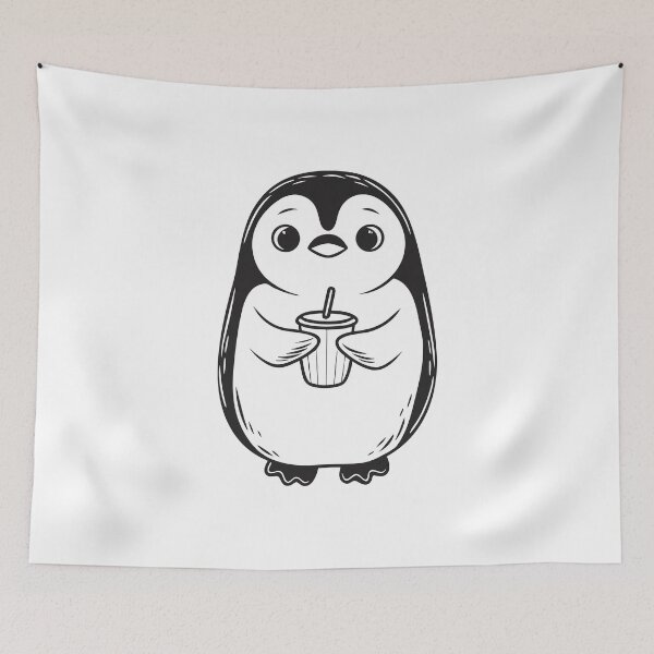 Item preview, Penguin with Coffee Funny Winter Gift 1 designed and sold by OneLine Studio.