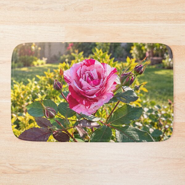Item preview, Pink and White Rose with Buds Botanical Floral Nature Design designed and sold by Wild Bloom Paws.