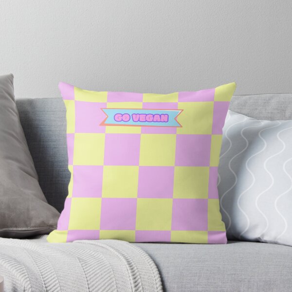 Item preview, Checkered: Pink & Yellow | Go vegan. designed and sold by theethicwhisper.