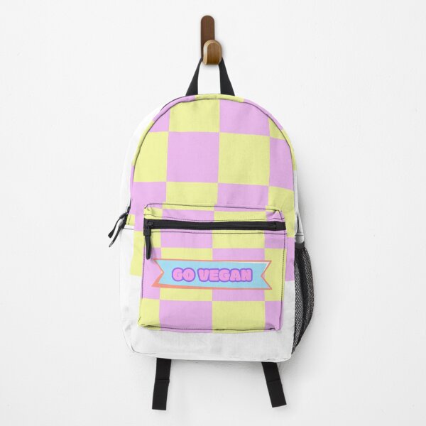 Item preview, Checkered: Pink & Yellow | Go vegan. designed and sold by theethicwhisper.