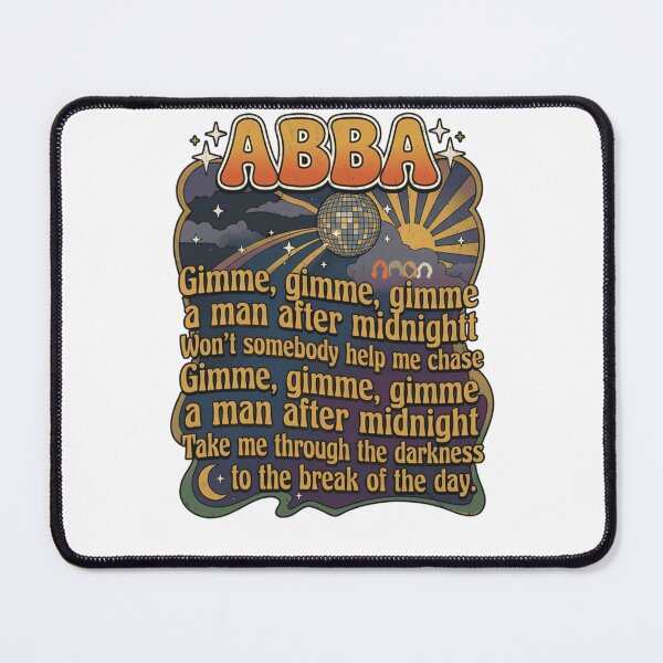 Item preview, ABBA Gimme Gimme Gimme Disco Typography Design designed and sold by EmersLowe.