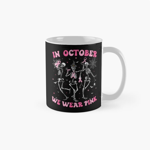 Item preview, October We Wear Pink Halloween Breast Cancer Skeleton designed and sold by Khescoiu.