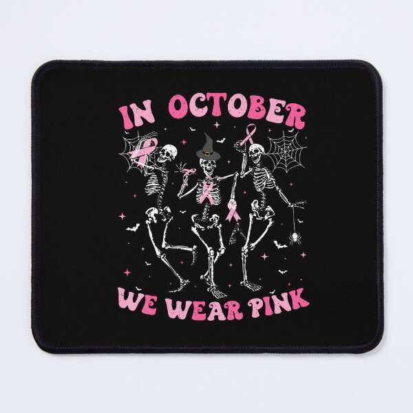 Item preview, October We Wear Pink Halloween Breast Cancer Skeleton designed and sold by Khescoiu.