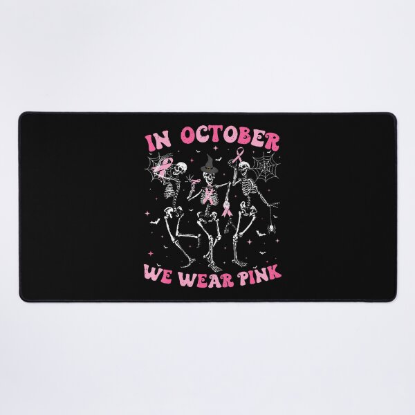 Item preview, October We Wear Pink Halloween Breast Cancer Skeleton designed and sold by Khescoiu.