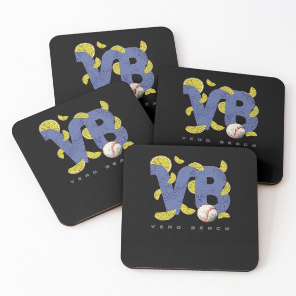 Item preview, Tropical Lemon Slice Blue Letters Baseball Graphic designed and sold by LudmillaWalthe.