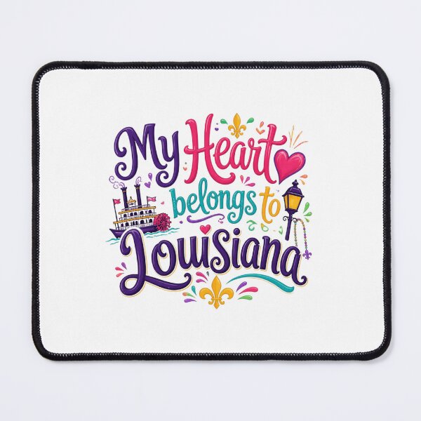 Item preview, My Heart Belongs to Louisiana - Cute Souvenir Travelers Gift for Men Women & Kids designed and sold by Mozaic Clothes.