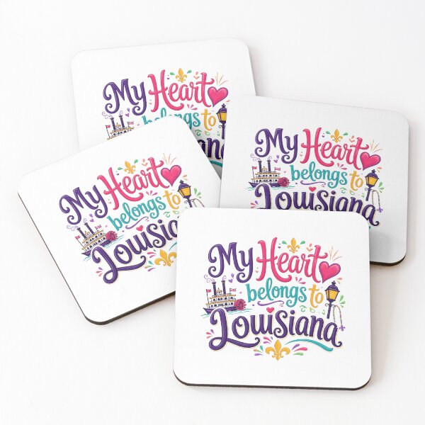 Item preview, My Heart Belongs to Louisiana - Cute Souvenir Travelers Gift for Men Women & Kids  designed and sold by Mozaic Clothes.