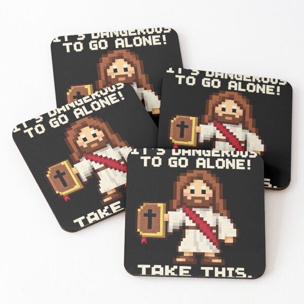 Item preview, It's Dangerous to Go Alone! Take This-funny lego christmas Pixelated Savior designed and sold by AddieBlu.