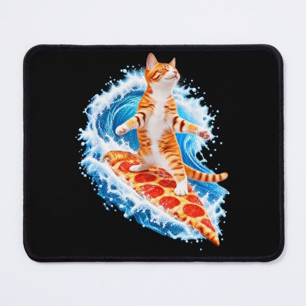Item preview, Surfing Cat Riding Pizza Wave designed and sold by haitrieuic96.