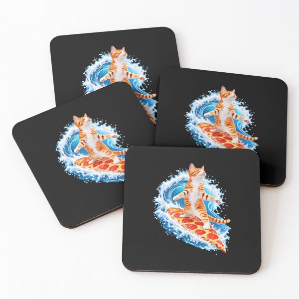Item preview, Surfing Cat Riding Pizza Wave designed and sold by haitrieuic96.