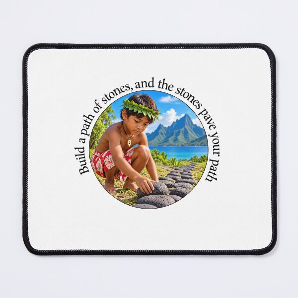 Item preview, Polynesian Planning Proverb - Build a path of stones | Pacific Art designed and sold by ShakaLife.org.