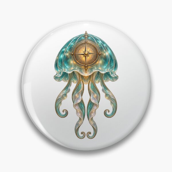 Item preview, Deep Navigator Jellyfish Brass Compass designed and sold by TrendTribeTP.