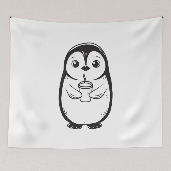 Item preview, Penguin with Coffee Funny Winter Gift 2 designed and sold by OneLine Studio.