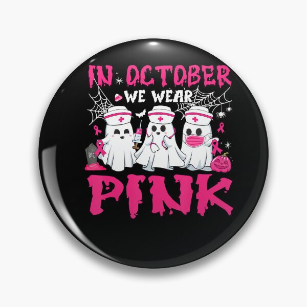 Item preview, October We Wear Pink Nurse Ghost Breast Cancer designed and sold by Khescoiu.