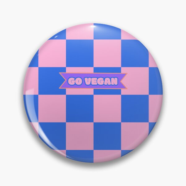 Item preview, Checkered: Pink & Dark Blue | Go vegan. designed and sold by theethicwhisper.