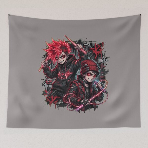 Item preview, Chibi Duo Musicians Red Hair Drummer Singer-22 designed and sold by DonatellaVugde.