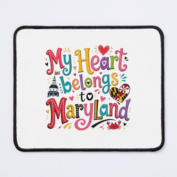 Item preview, My Heart Belongs to Maryland - Cute Souvenir Travelers Gift for Men Women & Kids designed and sold by Mozaic Clothes.
