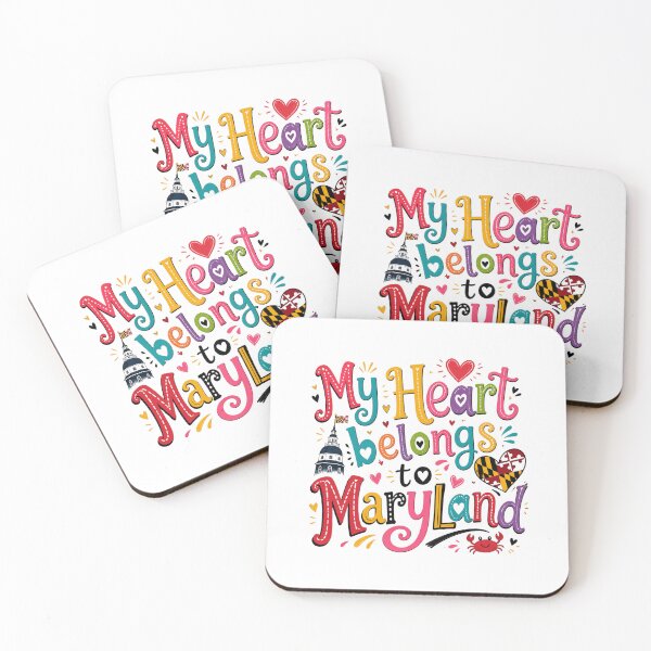 Item preview, My Heart Belongs to Maryland - Cute Souvenir Travelers Gift for Men Women & Kids  designed and sold by Mozaic Clothes.