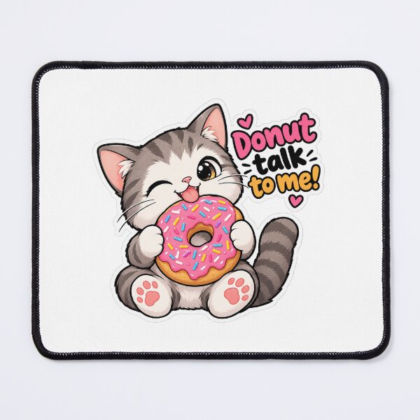 Item preview, Cute Cat Eating Donut – Funny Donut Lover Sticker designed and sold by amineshop.
