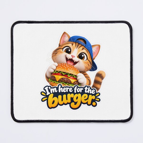 Item preview, Cute Cat Eating Burger designed and sold by amineshop.