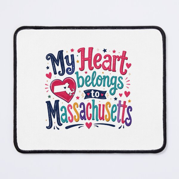 Item preview, My Heart Belongs to Massachusetts - Cute Souvenir Travelers Gift for Men Women & Kids designed and sold by Mozaic Clothes.