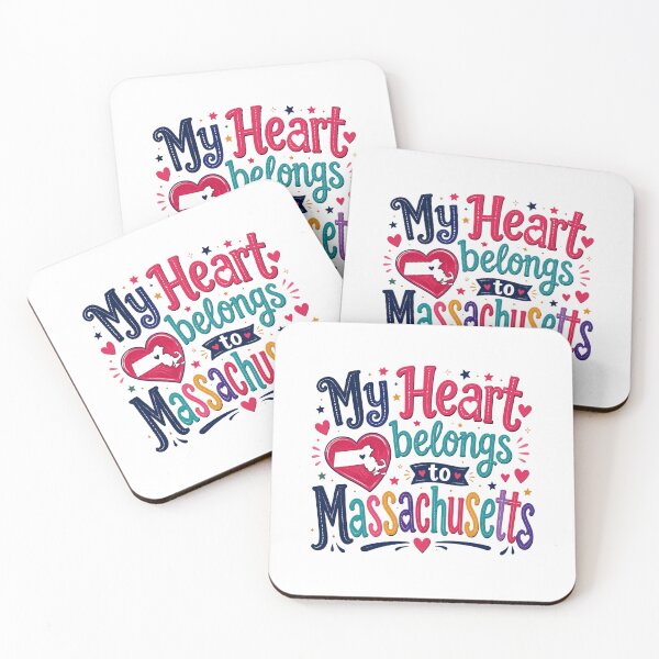 Item preview, My Heart Belongs to Massachusetts - Cute Souvenir Travelers Gift for Men Women & Kids  designed and sold by Mozaic Clothes.