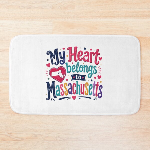 Item preview, My Heart Belongs to Massachusetts - Cute Souvenir Travelers Gift for Men Women & Kids  designed and sold by Mozaic Clothes.