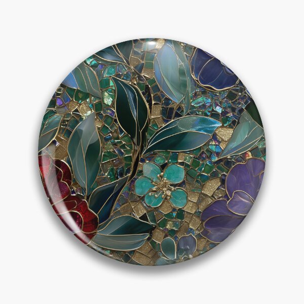 Item preview, Floral Mosaic Gem Tones designed and sold by CuriosityCasita.
