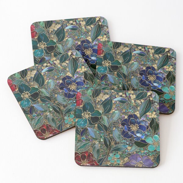 Item preview, Floral Mosaic Gem Tones designed and sold by CuriosityCasita.