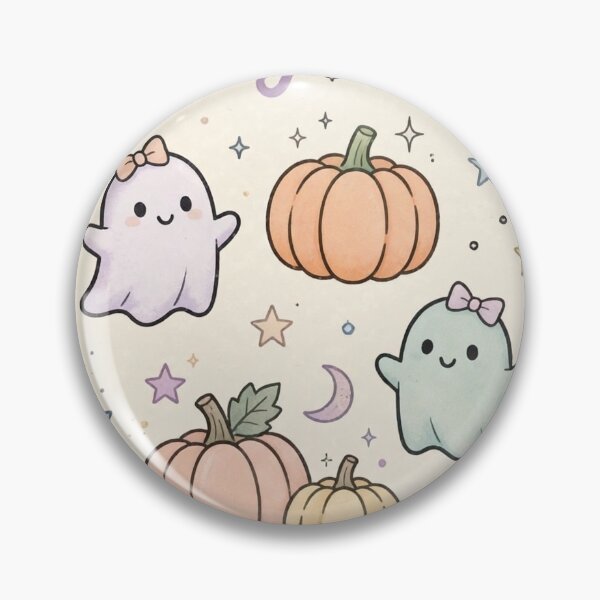 Item preview, Spooky Vibes Pastel Halloween - Cute Ghosts Pumpkins Kawaii Art designed and sold by Mittu96.