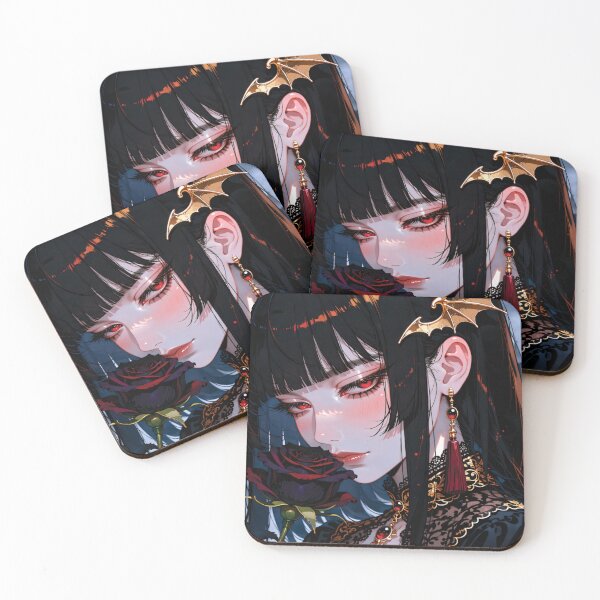 Item preview, Gothic Vampire Girl Laptop Skin | Dark Academia Anime Decal designed and sold by RGB-crayon.