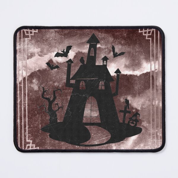 Item preview, Creepy Halloween Haunted House Bats Graveyard Moonlit Red designed and sold by Ghoul Enterprises.