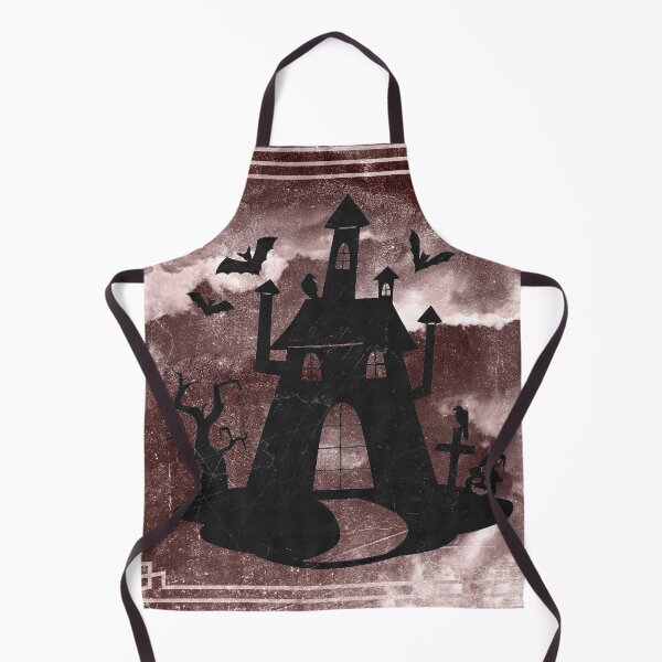 Item preview, Creepy Halloween Haunted House Bats Graveyard Moonlit Red designed and sold by Ghoul Enterprises.