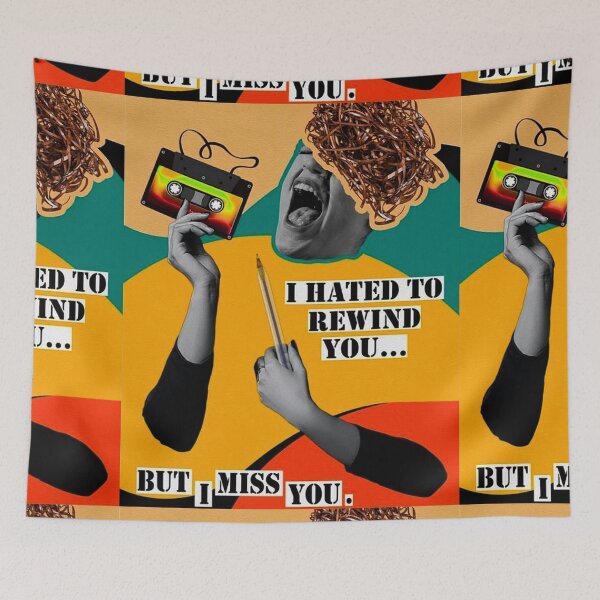Item preview, I hated to rewind you... but I miss you. - Collage art designed and sold by Yamy Morrell Art and Design.