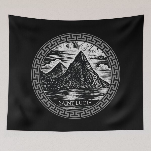 Item preview, Saint Lucia Vintage Woodcut Art designed and sold by Thistle-TShop.
