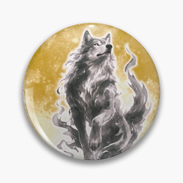 Item preview, Mystic Smoke Wolf Golden Moon Ink Art designed and sold by Madhav Creations Studio.