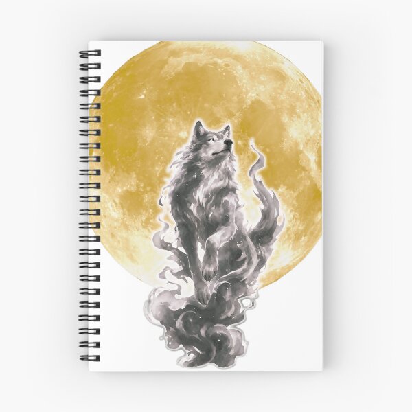 Item preview, Mystic Smoke Wolf Golden Moon Ink Art designed and sold by Madhav Creations Studio.