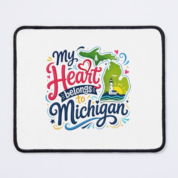 Item preview, My Heart Belongs to Michigan - Cute Souvenir Travelers Gift for Men Women & Kids designed and sold by Mozaic Clothes.