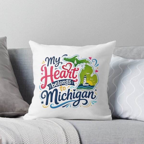 Item preview, My Heart Belongs to Michigan - Cute Souvenir Travelers Gift for Men Women & Kids  designed and sold by Mozaic Clothes.