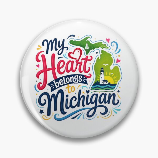 Item preview, My Heart Belongs to Michigan - Cute Souvenir Travelers Gift for Men Women & Kids  designed and sold by Mozaic Clothes.