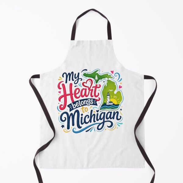 Item preview, My Heart Belongs to Michigan - Cute Souvenir Travelers Gift for Men Women & Kids  designed and sold by Mozaic Clothes.