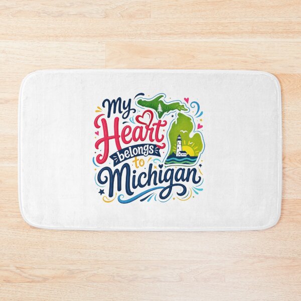 Item preview, My Heart Belongs to Michigan - Cute Souvenir Travelers Gift for Men Women & Kids  designed and sold by Mozaic Clothes.