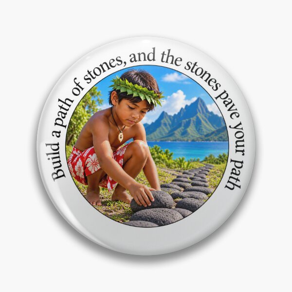 Item preview, Polynesian Planning Proverb - Build a path of stones | Pacific Art designed and sold by ShakaLife.org.