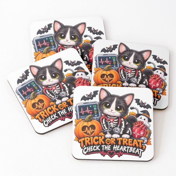 Item preview, Trick or Treat Check the Heartbeat – Funny Veterinary Cardiology Halloween Gift designed and sold by Bettybee00.