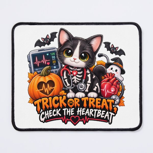 Item preview, Trick or Treat Check the Heartbeat – Funny Veterinary Cardiology Halloween Gift designed and sold by Bettybee00.