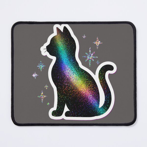 Item preview, Galaxy Glitter Rainbow Cat Silhouette designed and sold by Artistprinter.