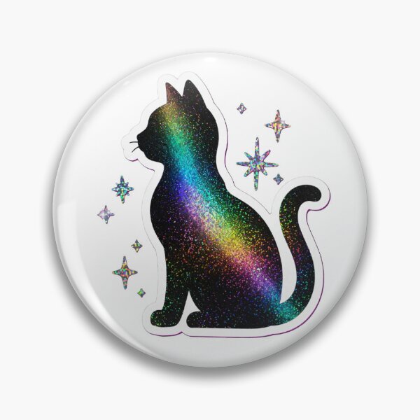 Item preview, Galaxy Glitter Rainbow Cat Silhouette designed and sold by Artistprinter.